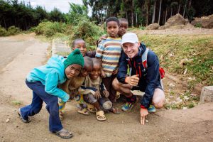 teemu and kids at the kenyan border